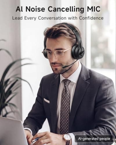 AOC Wireless Headset with Microphone for Work, V5.4 Bluetooth Headset — view 5