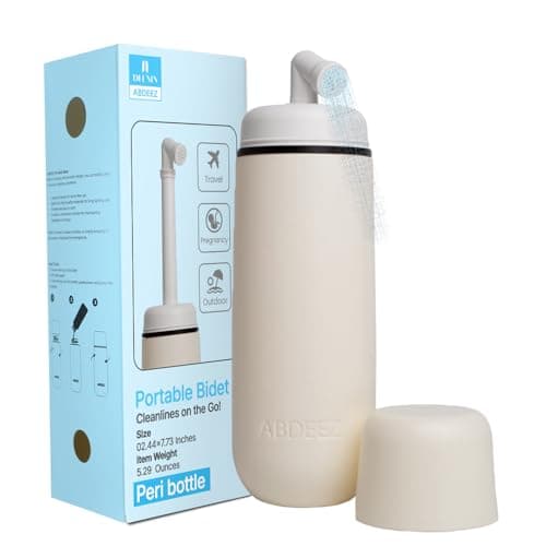 ABDEEZ Portable Bidet - 380 ML Leakproof Freshness Solution for On-The-Go Hygiene | Collapsible & Expandable Design | Ideal for Travel, Camping (Ivory, Standard)