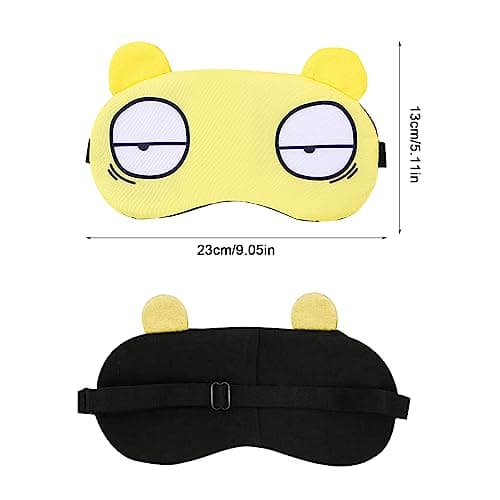 TSHAOUN 5 Pieces Cute Sleep Eye Mask, Cartoon Sleeping Eye Masks Sleep Blindfold for Women Men, Blackout Eye Mask with Adjustable Strap, Eye-Cover Blindfold for Night,Travel,Nap (5 Colors) — view 2