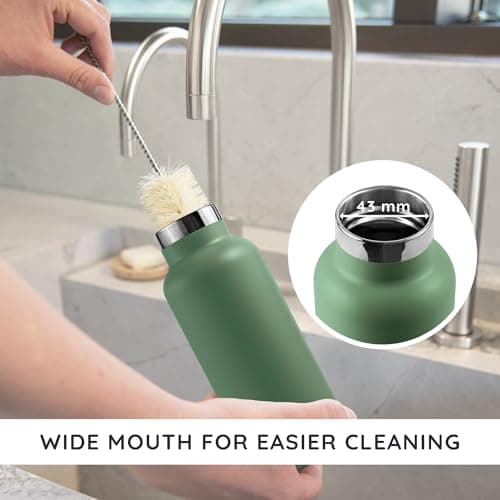 Bambaw Stainless Steel Insulated Water Bottle 750ml, Keeps Drinks Cold for 24h & Hot for 12h, Metal Insulated Water Bottles 750ml, Durable & Rust-Resistant, Great for Travel (Sage Green) — view 4