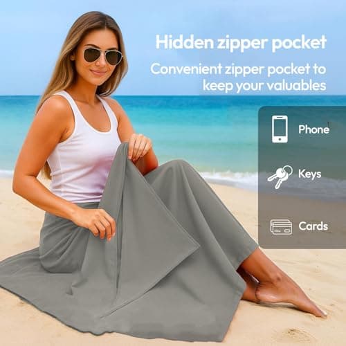 azark Microfibre Towel – Quick Dry, Lightweight & Super Absorbent – Gym, Travel, Yoga, Camping & Beach – Soft & Durable – Multiple Sizes (Grey, Medium) — view 3