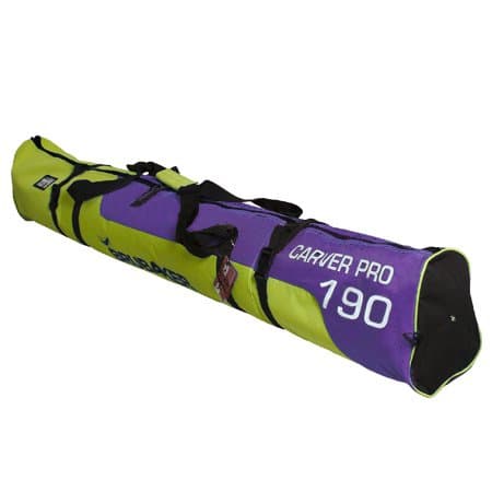 BRUBAKER 'Carver Pro 2.0' Padded Ski Bag Yellowgreen Purple 190 cm / 74 3/4"