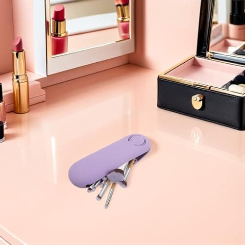 Magnetic Silicone Brush Case 9x3 Inch Lavender Travel Organizer — view 6