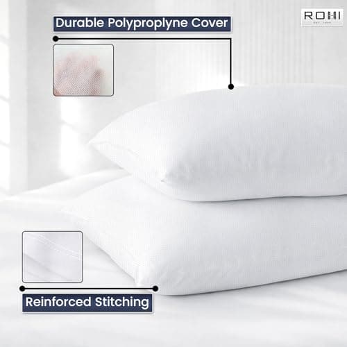 Rohi Everyday Comfort Pillows 6 Pack | Neck Support Hypoallergenic Pillow | Breathable Medium Firm Pillows for Back, Front & Side Sleepers | UK Made 45 × 66 cm — view 6
