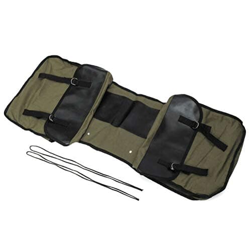 Olive Green Motorcycle Saddle Bag Travel Tool Storage Canvas Pouch Box Motorcycle Universal — view 4