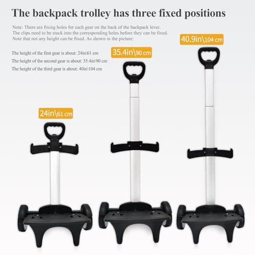 Folding Aluminum Alloy Silent Rolling Trolley Back Trolley with Luggage Strap for Backpacks and Trolleys — view 4