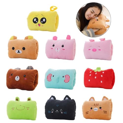 Lovely Cartoon Hand Pillow Cushion Soft Filled Travel Sleeping Companion Warmer Pillow for Winter — view 2
