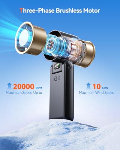 Portable Handheld Turbo Fan with Ice Cooler, 199 Speed Personal Fan,5500mAh Rechargeable,20H Cooling Time,20000 RPM Powerful Silent Motor, Summer Essential for Travel/Outdoor/Office,Black Gold — view 5