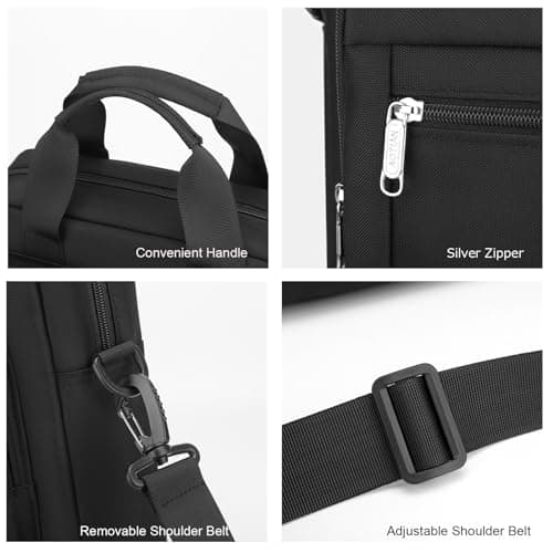 zhongningyifeng Men's Messenger Bag 14-inch Laptop Bag Nylon Large Shoulder Bag Business Waterproof Casual Black Crossbody Bag for Work Travel Outdoor — view 4