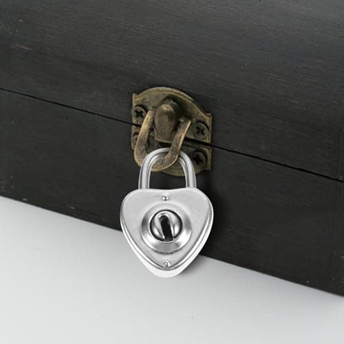 12pcs Heart Shaped Suitcase Padlock with Keys, Iron Silver — view 3