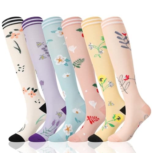 Zuimei 6 Pairs Compression Socks for Women Men