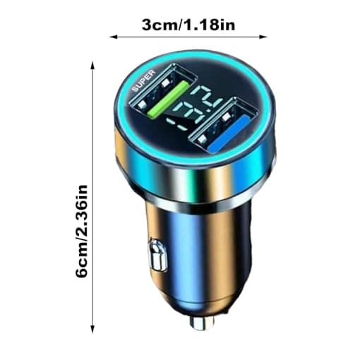 Car Charger Adapter - 120w/240w Ultra Fast Charging Car Charger | Portable Cigarette Lighter USB Charger | USB Car Charger with Digital Display 6 Protective Functions for Family Travel, Car Charger — view 6