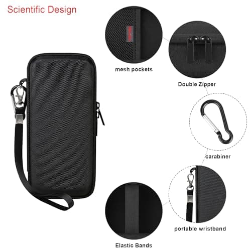 Elonbo Carrying Case for Garmin Xero C1 Pro Ballistic Precision Chronograph, Range Shooting Chronograph Travel Bag, Xero C1 Pro Chronograph Cover Holder, Pocket Fits Charging Adapters Tripod, Black — view 4