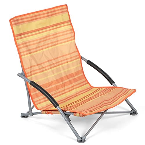 Unibos Set of 2 Folding Low Camping Chair, Lightweight,Foldable,Portable Garden Beach Chair Perfect for Camping,Garden,Festivals,Fishing,Caravan Trips and BBQs (Orange) — view 3