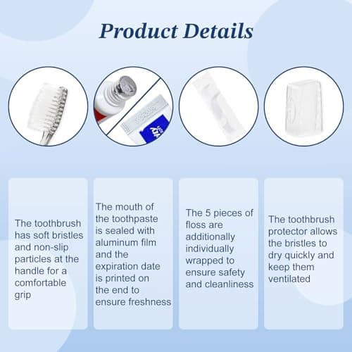 Lomgwumy Hygiene Kit, Personal Hygiene Kit Comes with Individually Packaged Items. Travel Toothbrush Kit Suitable for Travel, Hotels, Camping, and Home Use (10-Pack) — view 4