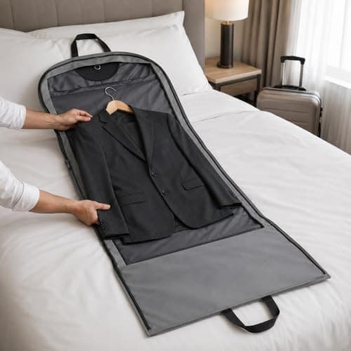 Premium Travel Garment Bags & 2-in-1 Duffle Suit Carriers – Light Grey 45L Holdall, Black XL Breathable Garment Bag, Dark Grey Water-Resistant Suit Cover, Foldable and Space-Saving (Dark Grey) — view 3
