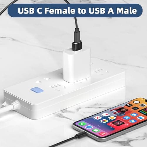 USB C to USB Adaptor,Type C Female to A Male Charger Cable Converter 3Pack — view 3