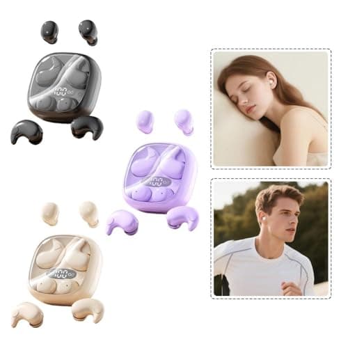 Sleep Headphones, Noise Cancelling Earbuds for Sleep, Mini Wireless Earbuds Bluetooth 5.4 with 76H Battery Life for Side Sleeping Travel or Relaxation (Purple) — view 2