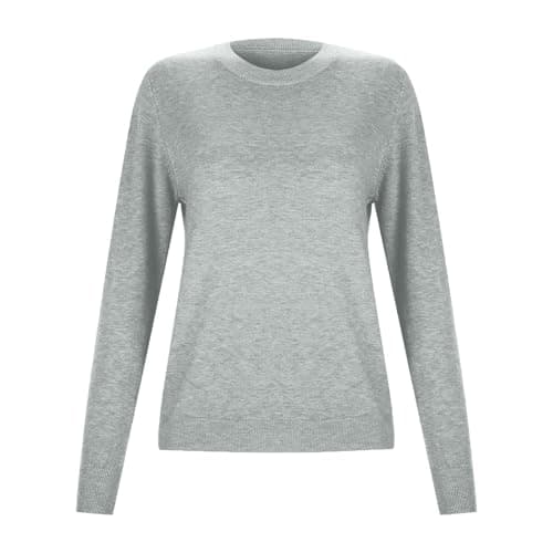 Women's Merino Wool Base Layer Crewneck Long Sleeve Tee for Hiking, Travel, and Outdoor Adventures, Moisture-Wicking and Odor-Resistant Pullover Top (Grey, XXL) — view 4