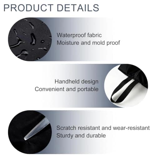 3 Pcs Shoe Bags for Travel, M Size Portable Shoe Bag, Waterproof Dust Proof Shoes Bags, Shoes Organizer with Zipper Closure, for Trainers, Gym, Business Trip, Black — view 3