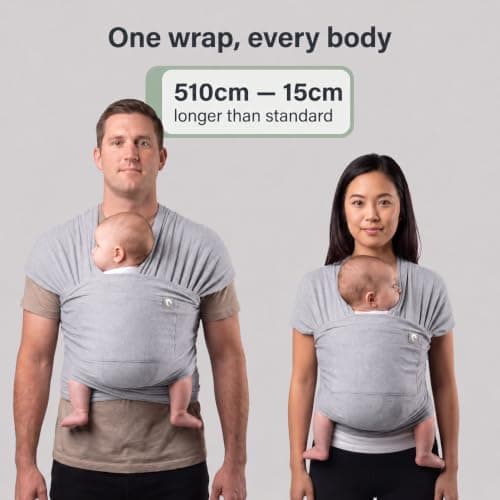 Trekki Pocket Wrap™ Baby Sling Carrier, Newborn to Toddler, Grey — view 5