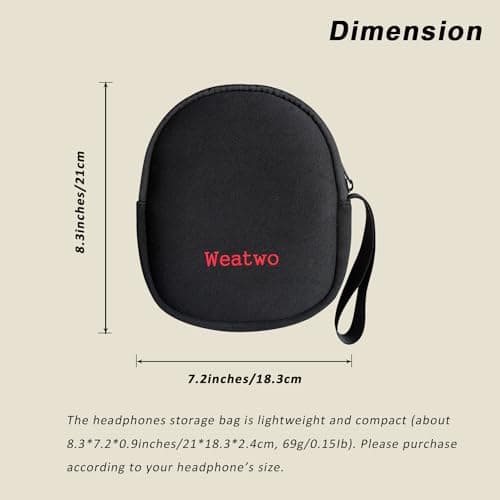 Headphone Bag for Travel Carrying, Lightweight Headset Storage Case — view 3