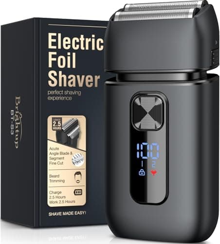 Brightup Foil Shaver, Electric Razor for Men with Pop Up Trimmer, Black