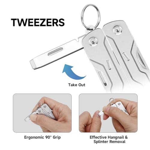 NexTool Micro Sailor S0, 8-in-1 Mini Keychain Multitool (Sliver) — view 4