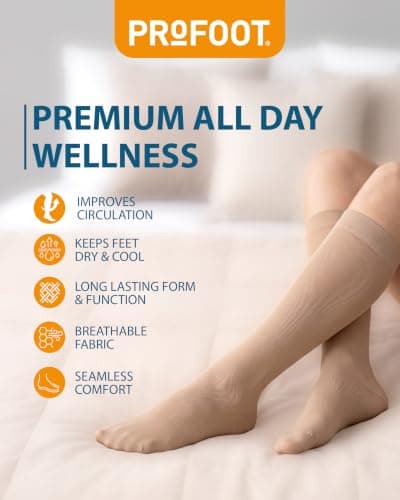 Profoot Flight Compression Socks, Clinically Proven Compression Socks for Travel, Reduces The Risk of Deep Vein Thrombosis (DVT), High Knee Supportive Socks For Flights — view 5