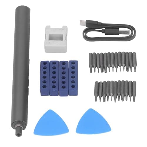 Mini Electric Screwdriver Cordless Rechargeable Power Screwdrivers Reversible CW CCW Rotation 2 Level Magnetic Repair Tool Kit with 24 Bits for Computers Phones Watches Repair — view 2