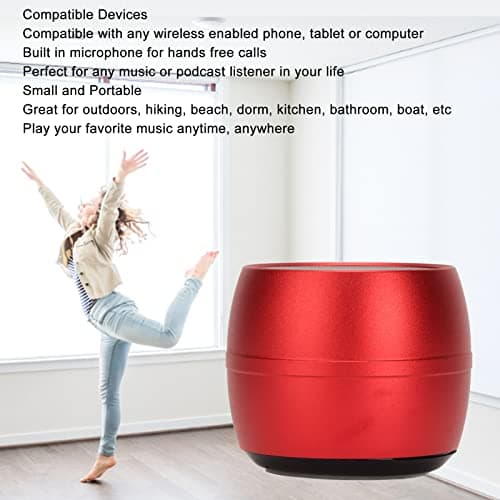 Portable Bluetooth Shower Speaker, USB Charging Large Volume Waterproof Outdoor Wireless Speaker, Lightweight Compact Travel Speaker for Shower Room Car (Red) — view 3