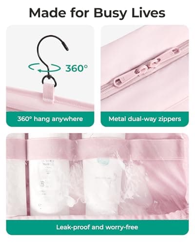BAGSMART Hanging Travel Toiletry Bag with 360° Hook, Waterproof Wash Bag — view 3