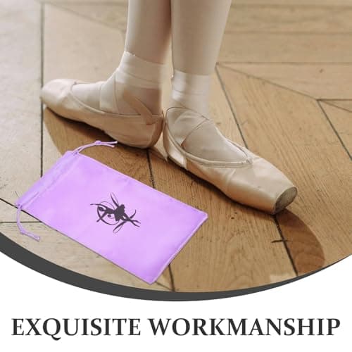 Purple Satin Drawstring Dance Shoe Storage Bag for Girls — view 3