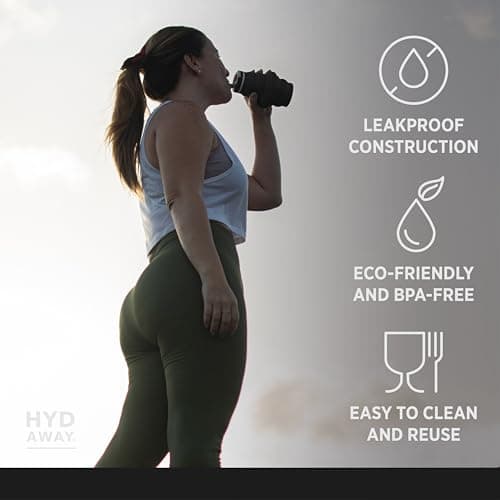 HYDAWAY Hydration Travel Pack - 17oz Collapsible Water Bottle with Flip-Top Lid and Protective Travel Case - BPA-Free, Leak-Resistant, and TSA-Friendly for Commuting, Hiking, and Traveling — view 6
