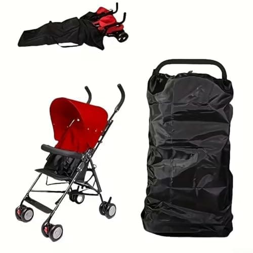 Crabop Extra Large Stroller Bag for Double Pushchairs - Waterproof Gate Check Travel Backpack with Padded Straps & ID Window - Heavy Duty Nylon Pram Cover for Airplane — view 3