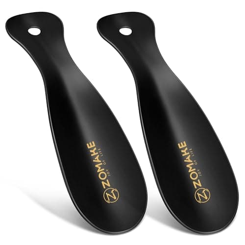 ZOMAKE Metal Shoe Horn Small Shoehorn for Men Women Kids (2pcs 19cm)