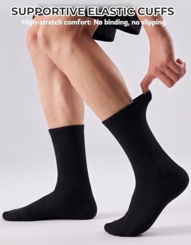VoJoPi Mens Socks 5 Pairs Cushioned Crew Cotton Work Sports Socks — view 6