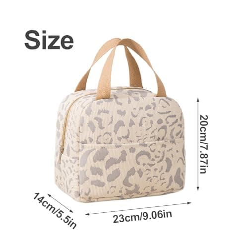 Merzio Insulated Lunch Bag for Women Men, Large Capacity Leakproof Cooler Tote Bag, Reusable Thermal Lunch Box with Multi-Pockets for Work, Office, Picnic, Beach, Travel（Beige） — view 2