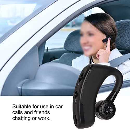 V9 Bluetooth Earpiece, Single Wireless Ear Hook Earphone, 14 Hours Talktime, Noise Cancelling Bluetooth Headset for Sports Driving Business — view 3