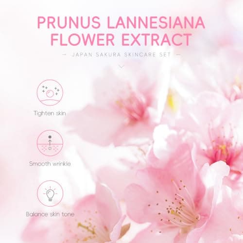 LAIKOU Sakura Skincare Set for All Skin Types, 6Pcs Travel-Friendly Sizes — view 6