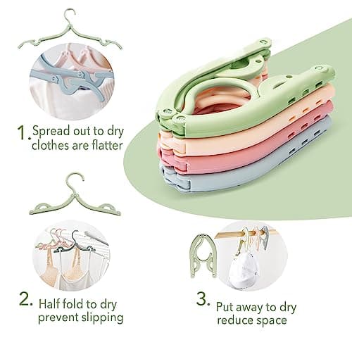 Portable Travel Hangers, 20 PCS Portable Clothes Hangers Save Space, Folding Plastic Clothes Hanger Multifunction Travel Accessories for Holiday Camping and Home Travels Outdoor Camping — view 4