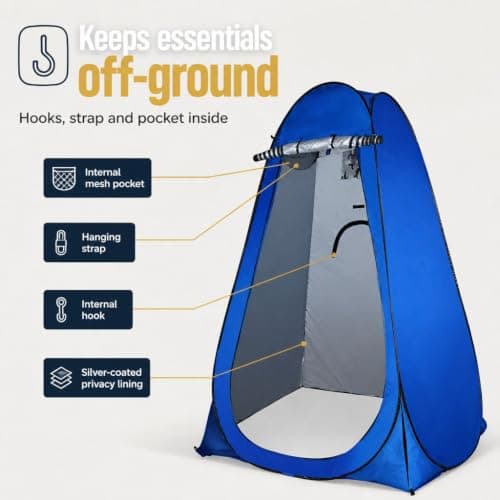 Shower Privacy Toilet Tent Beach Portable Changing Dressing Camping Pop Up tents Room Sun Sunshade Baby Outdoor Backpack Shelter Canopy (BLUE) — view 6