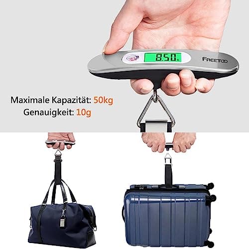 FREETOO Luggage Scale with Tare Function 110 Lb/ 50Kg Capacity, Silver — view 2