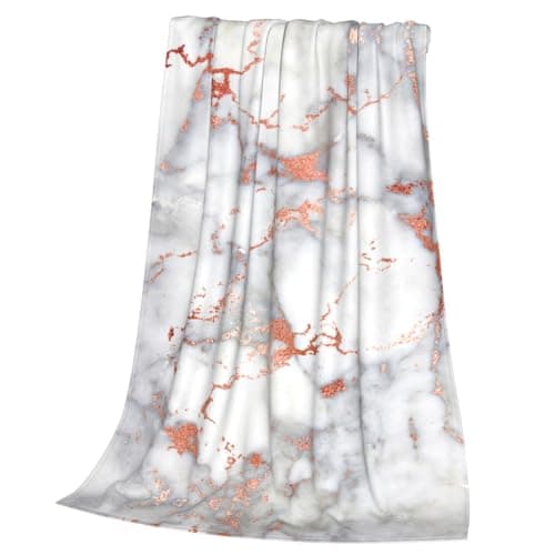 Alliya Rose Gold Marble Multi Size Ultra Soft Flannel Blanket (Vertical Style) Home Rest Office Nap — view 3