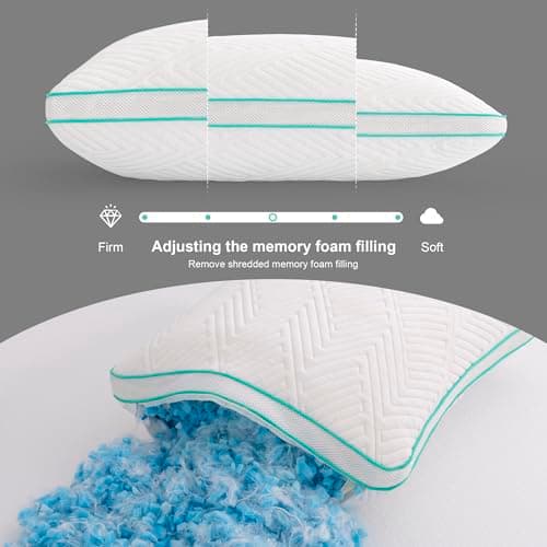 Twirest Pillows 4 Pack Shredded Memory Foam Pillows, 48x74cm — view 5