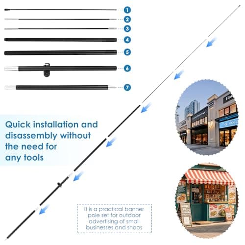 Flag Pole Festival Flagpole Kit 7 Section Portable Beach Feather Flagpoles — view 5