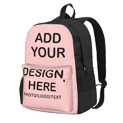 Personalised Backpack – Custom School Bag with Your Text, Image, Photo or Logo – Design Your Own Customised Backpack – Lightweight Travel, Camping & Back to School Bag – Gift for Kids, Boys & Girls — view 2