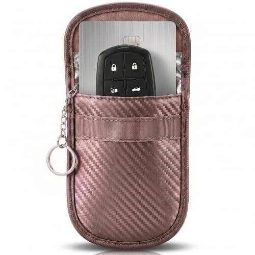 KF-Premium Faraday Pouch for Car Keys, RFID/NFC Signal Blocker Pouch, Brown