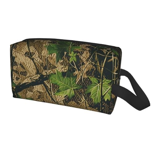 HSYOYO Travel Toiletry Bag for Women Men,Portable Hanging Toiletry Bag,Waterproof Dopp Kit Cosmetic Organizer,Large Capacity Shaving Bag Makeup Bag, Camouflage Leaf, One Size