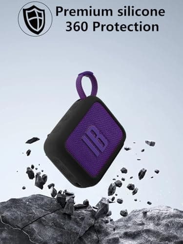 Protective Silicone Cover for JBL Go 4 Portable Bluetooth Speakers - Shockproof, Dustproof, and Waterproof for Worry-Free Use Anywhere,Black — view 5